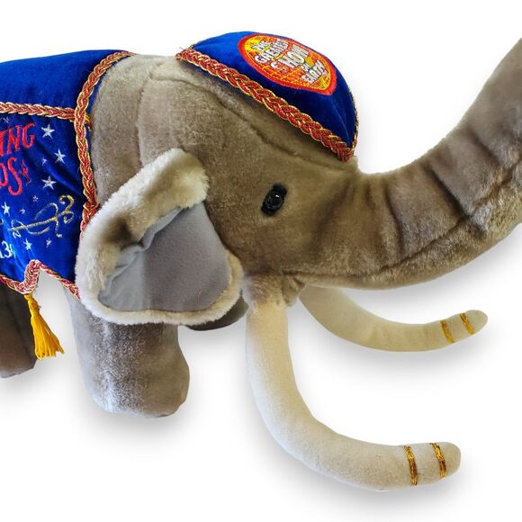 Vintage Y2K Ringling Bros King Tusk Elephant Plush 20" Fiesta 130th Circus - Picture 9 of 16